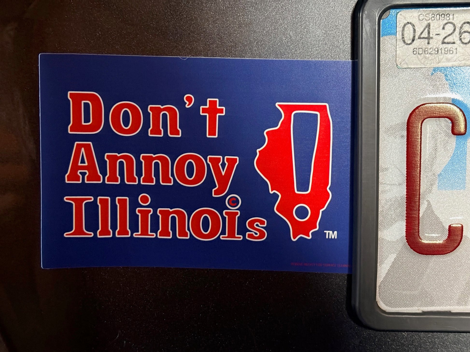 Red on Blue Large Car Magnet – 4x6