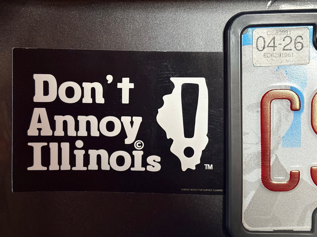 White on Black Large Car Magnet – 4x6